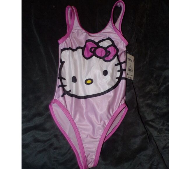 Hello Kitty NWT pink one piece bathing suit size xs 4/5 - Picture 1 of 2